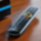 Sleek design of the Amazon TV remote showcasing ergonomic features