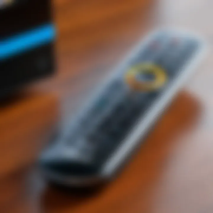 Sleek design of the Amazon TV remote showcasing ergonomic features