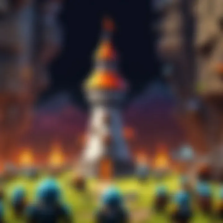 A colorful array of tower defense characters and towers highlighting unique designs.