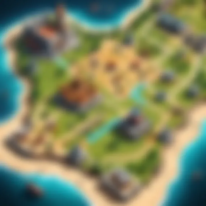 A strategic overview of a gameplay map within a tower defense game illustrating tactical decisions.