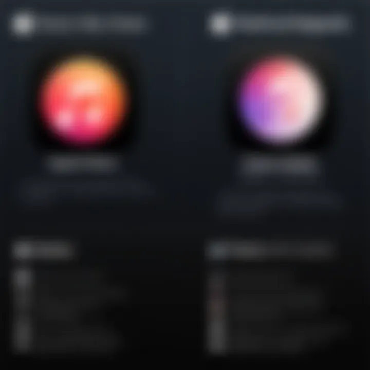 An infographic displaying the features of Apple Music and Pandora side by side