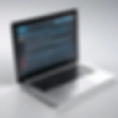 Laptop Conversion Process A laptop illustrating the process of converting images into PDF format.
