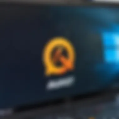 Avast Logo on Windows 10 Avast logo displayed on a computer screen