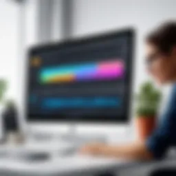 User interface of a montage editing app showcasing timeline features