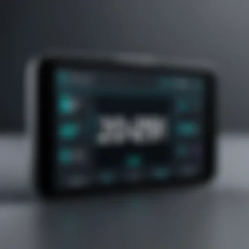 Elegant digital clock interface on an Android device showing time and date