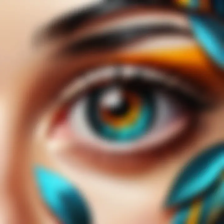 Close-up of a stunning digital artwork created on a drawing app