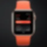 Calorie tracking app interface on Apple Watch