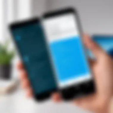 Engaging with Language Learning Technology A user interacting with a language learning app on a smartphone