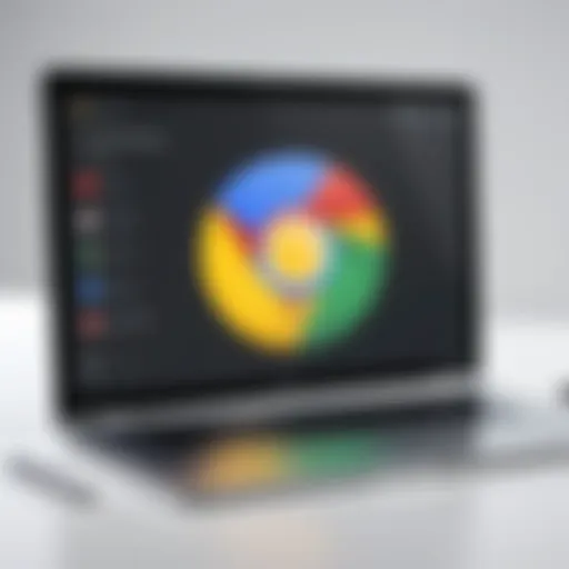 A sleek laptop showcasing a variety of Chrome extensions in action