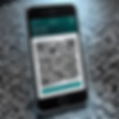 Navigating the QR Code Scanning Interface User interface of the iPhone 10 showing the QR code scanning feature