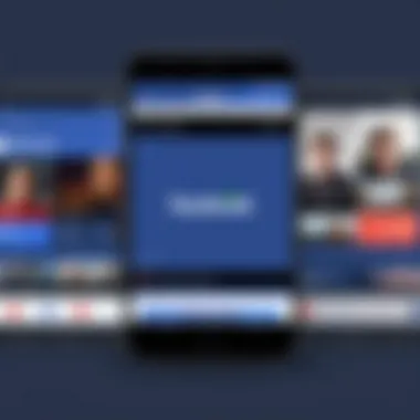 Exploring the Interface for Facebook Live Streaming Mobile device showcasing the Facebook live streaming interface