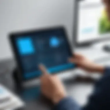 Efficient Digital Organization A person engaged in digital organization using a file manager app on a tablet.