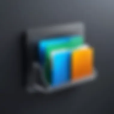 User-Friendly File Manager Interface A sleek user interface of a file manager app displaying organized folders and files.