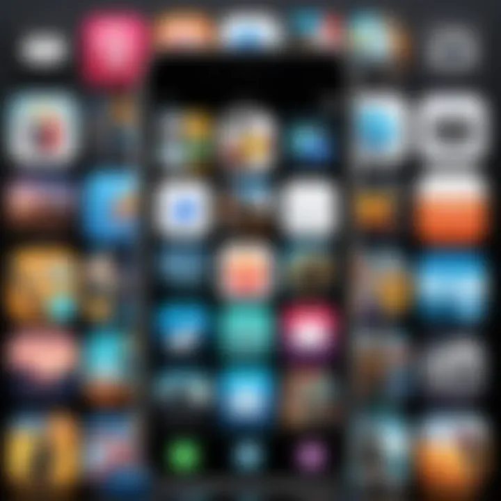 Collage of various movie-making apps on an iPhone screen