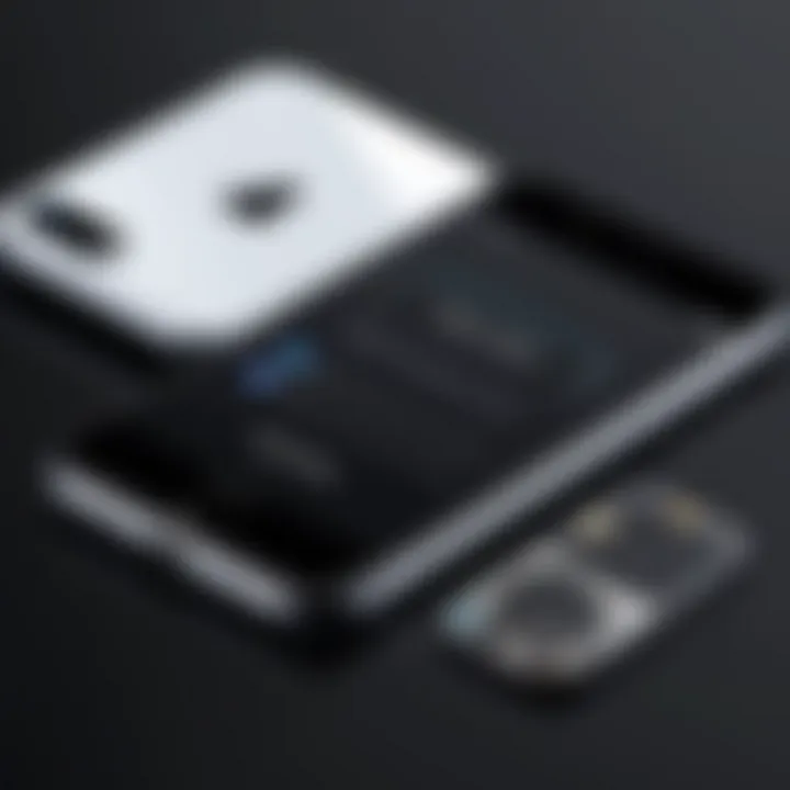 Diagram highlighting key features of different iPhone generations