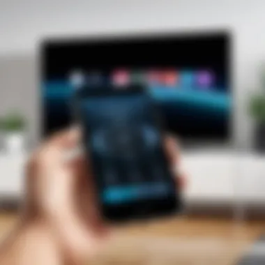 Insignia TV Remote Interface on iPhone Illustration showcasing the Insignia TV remote interface on an iPhone