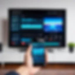 Smartphone controlling a television screen