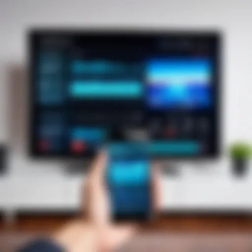 Smartphone controlling a television screen