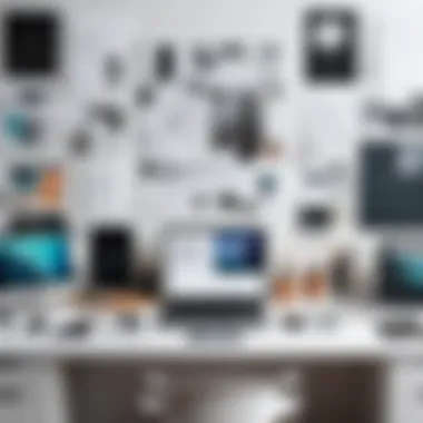 Artistic Layout in Progress A beautifully arranged layout of various collage elements on a workspace