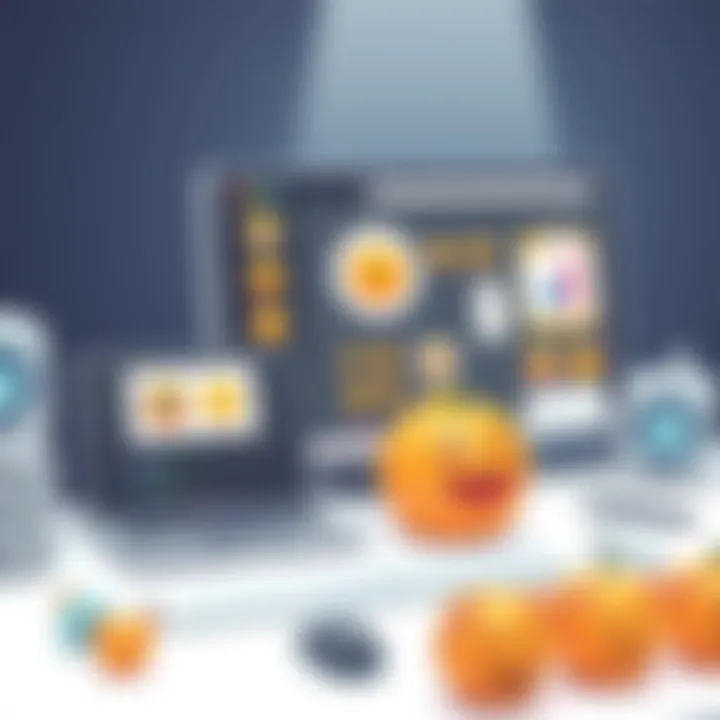 A digital workspace showcasing tools for designing personalized emojis