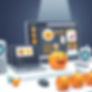 Design Tools for Emoji Creation A digital workspace showcasing tools for designing personalized emojis