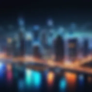 Stunning city skyline at night with live effects