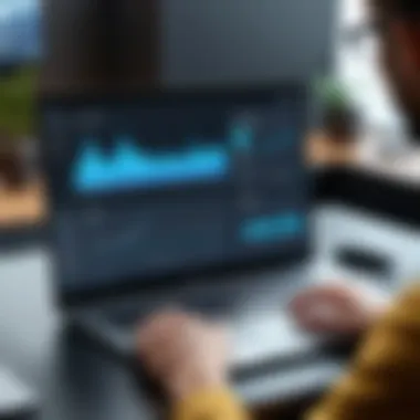 Display Recording in a Professional Environment Person utilizing display recording app on a laptop in a professional setting