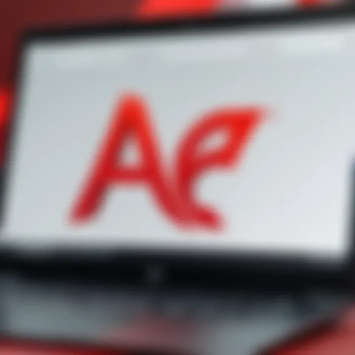 Adobe Reader logo on a computer screen