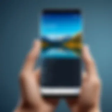 User Browsing Samsung Galaxy Wallpapers A user browsing through a selection of wallpapers on a Samsung Galaxy device