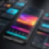 Showcasing a vibrant mobile editing interface filled with tools and features