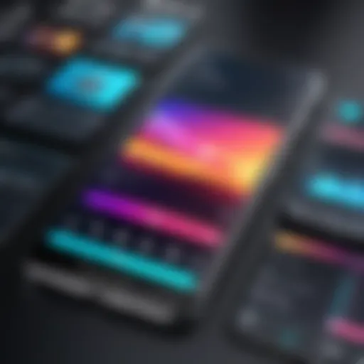 Showcasing a vibrant mobile editing interface filled with tools and features