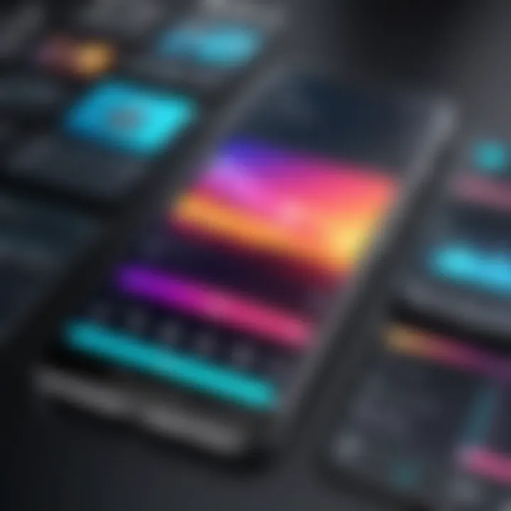 Showcasing a vibrant mobile editing interface filled with tools and features