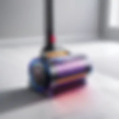 Close-up of Dyson vacuum's innovative design