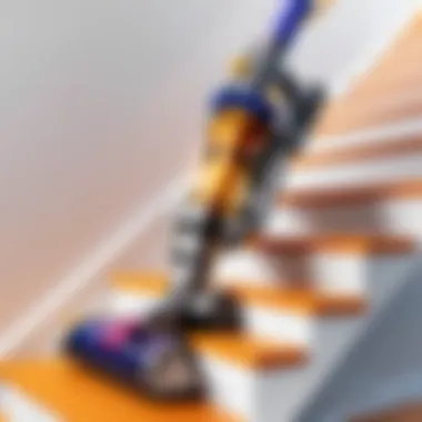 Effortless Navigation of Dyson Vacuum on Stairs Dyson vacuum navigating stairs effortlessly