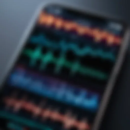An iPhone displaying an ECG waveform on the screen