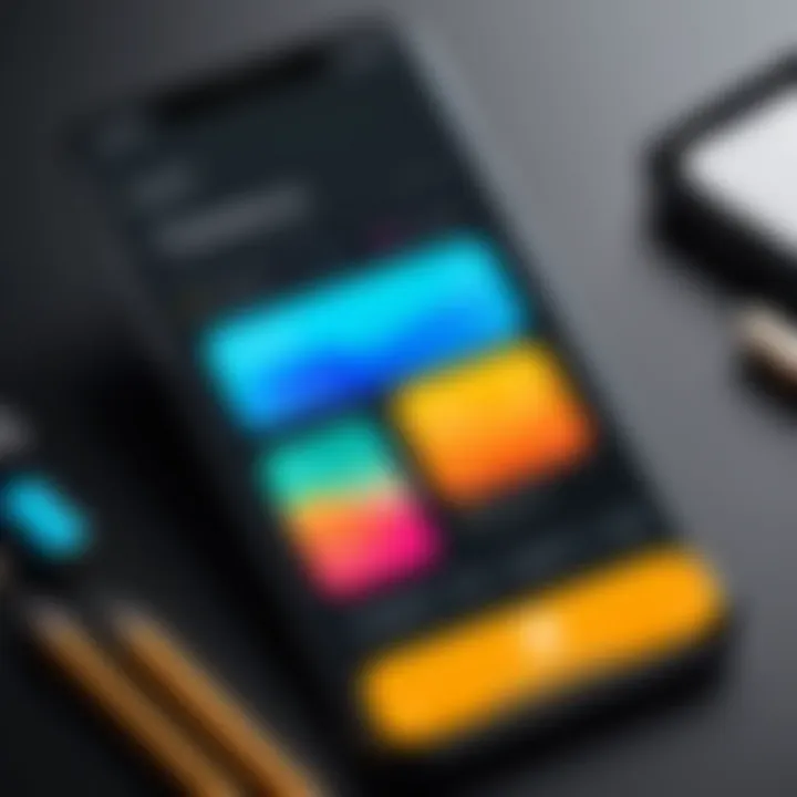 Vibrant app interface showcasing customization options