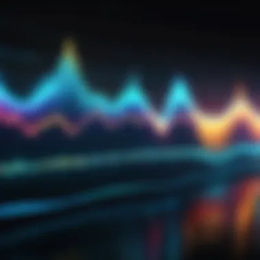 Visual representation of sound waves with equalizer enhancements.