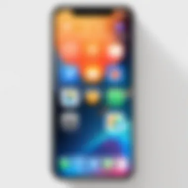 Showcasing Productivity Apps A well-organized iPhone home screen showcasing productivity apps