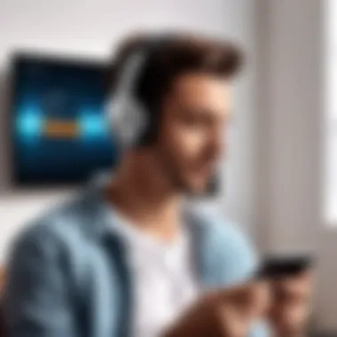 A user enjoying music on a mobile device without internet