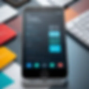 A collection of writing apps displayed on a smartphone with a stylish background