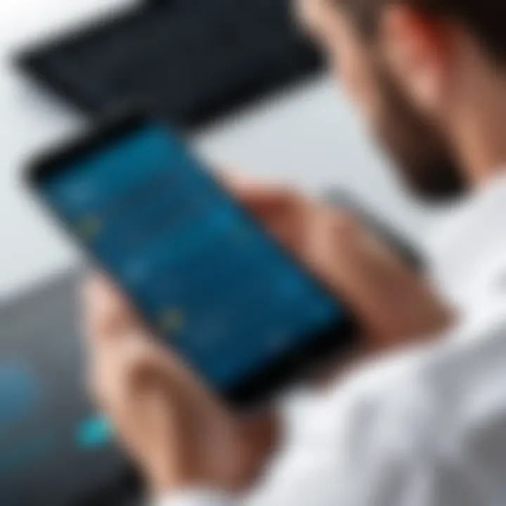 A user engaging with an app interface designed for personalization