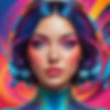 Colorful digital artwork created using an iPad app
