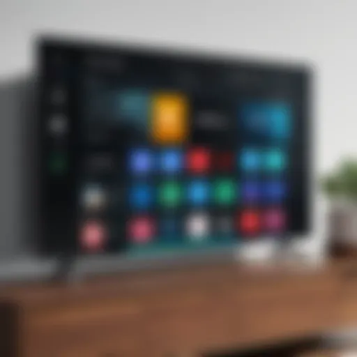 A modern Android TV remote app interface showcasing features