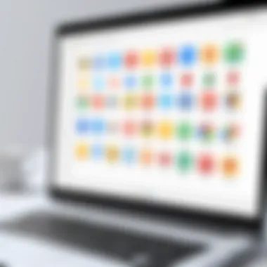 An array of Chrome plugin icons on a laptop screen