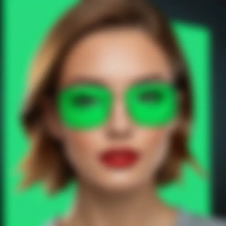 Showcasing vibrant green screen effects on iPhone