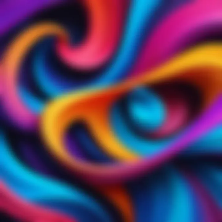 An abstract live wallpaper with vibrant colors swirling together in a mesmerizing pattern.