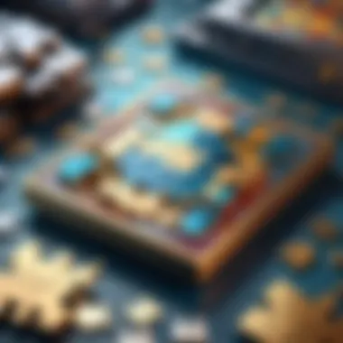 A close-up of intricate details within a hidden object puzzle