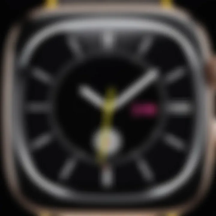 A close-up of a vibrant and artistic Apple Watch face.