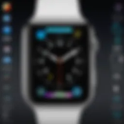 A showcase of various Apple Watch faces displayed on a modern device.