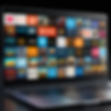 Diverse Game Genres A variety of game genres displayed on a laptop screen
